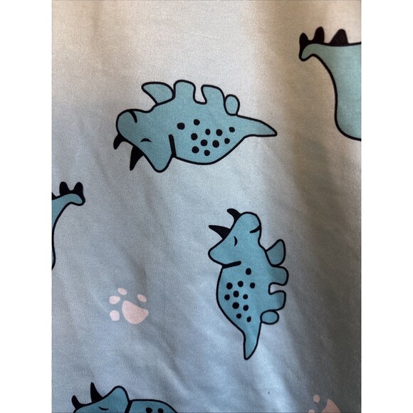 Large Blue Dinosaur Print Pajama Set Short Sleeve Top & Shorts - Picture 4 of 7
